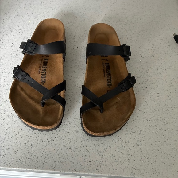 Birkenstock Shoes - Birkenstock Black Cross-Strap Sandals